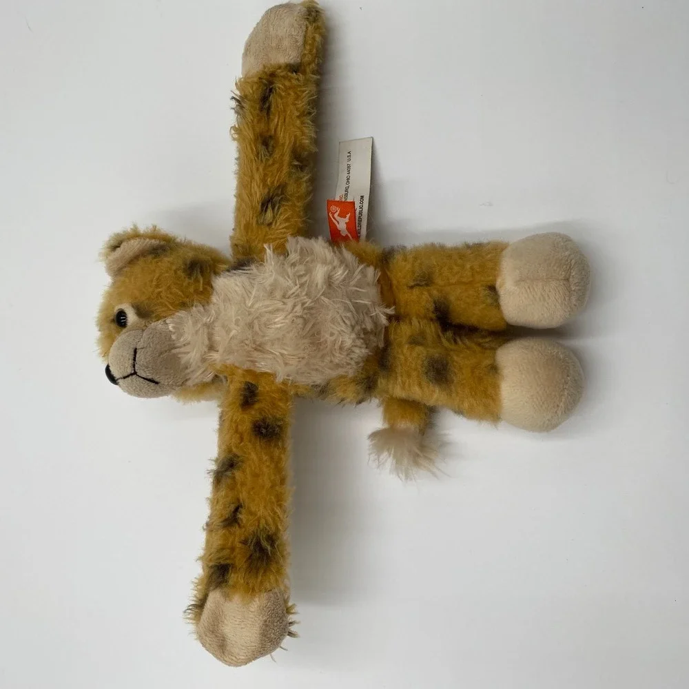 Wild Republic Huggers Cheetah Plush Slap Wrist‎ Bracelet Toy Spotted Leopard